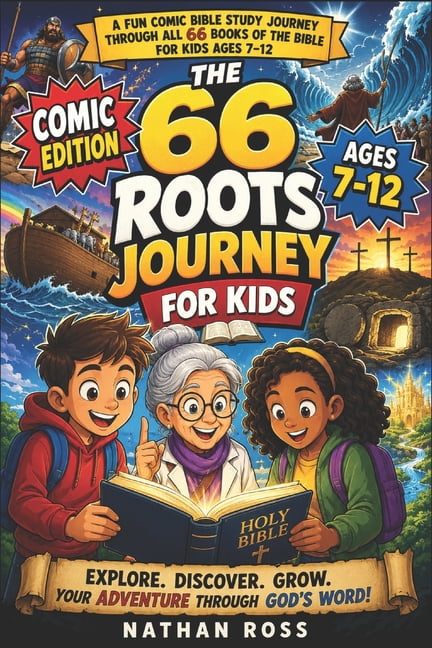THE 66 ROOTS JOURNEY FOR KIDS (Comic Edition): A Fun Comic Bible Study Journey Through All 66 Books of the Bible for Kid, (Paperback)