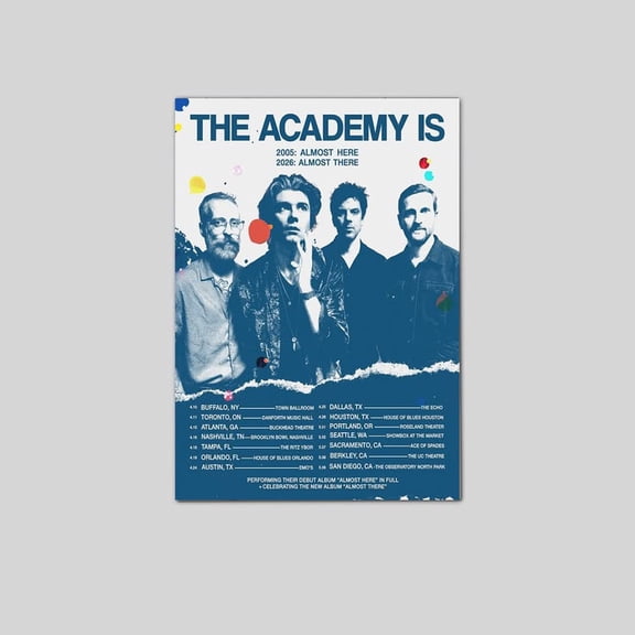 THE ACADEMY IS Almost Here 20th Anniversary Tour 2026 Size 24''x36'' Goldengate
