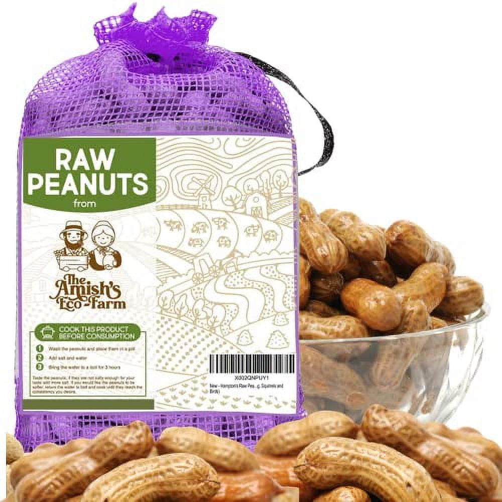 THE AMISH ECOFARM Fancy Size Bulk Raw Peanuts in Shell, Virginia Grown Unsalted Peanuts