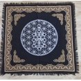 thumbnail image 1 of THE ART BOX Altar Cloth Tarot Cards Table Napkins Witchcraft Supplies Black Gold Tablecloth Square Alter Pagan Spiritual Celestial Deck Cloth With Fringes , Metatron's Cube , 18x18 Inch, 1 of 1