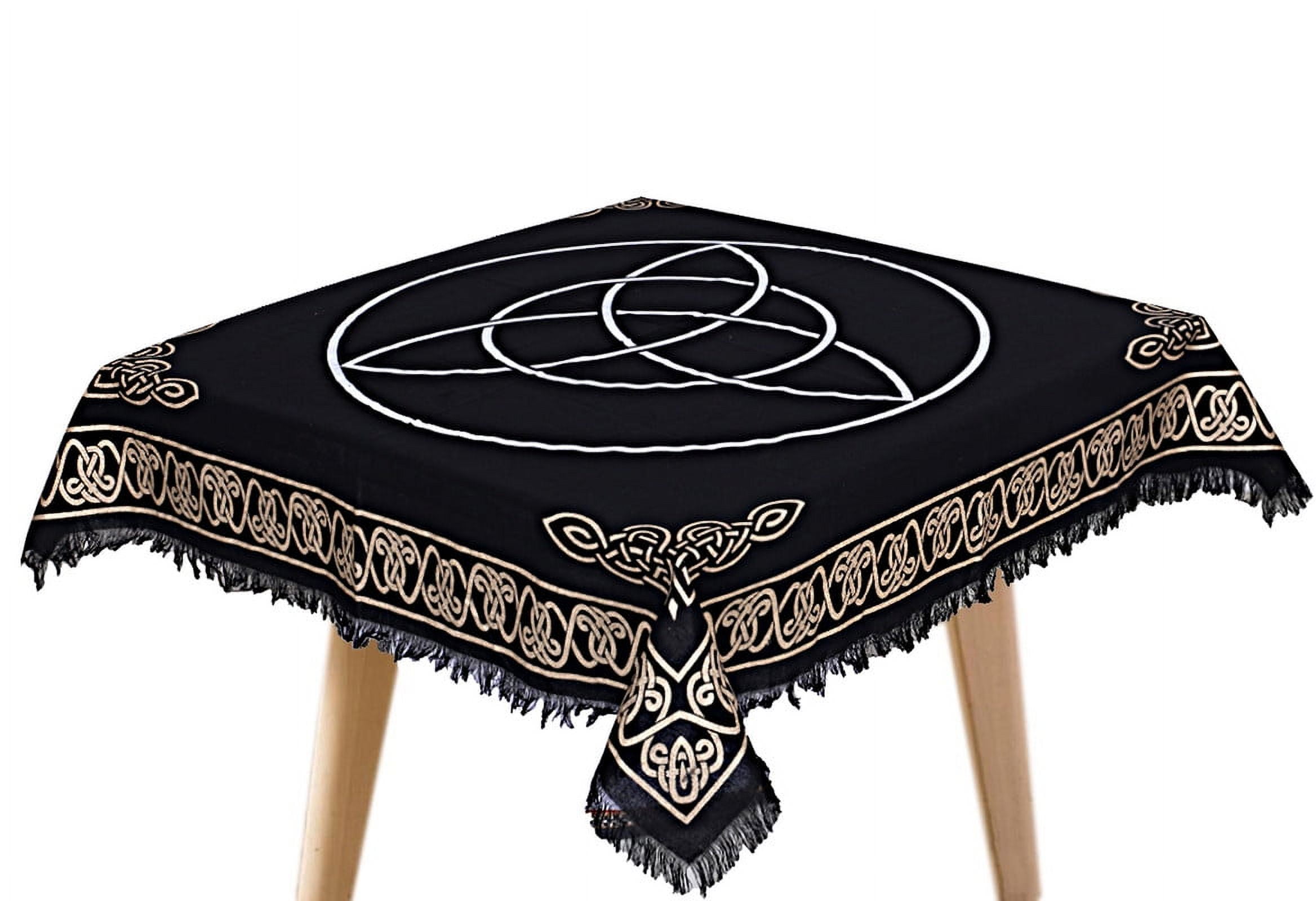 Altar Cloth Alter Tarot Witchery Supplies Celtic Tarot Cards Table Napkins  Witchcraft Black Gold Tablecloth Spiritual Celestial Deck Cloth with
