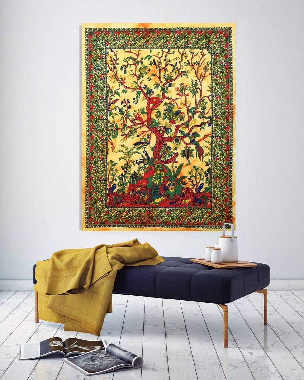 UNZYE Tapestry Kit Tapestries Wall Hangings Aesthetic Forest Path  Tapestries Hippy Wall Covering for Bathroom Green Wall Hanging Blanket  Fabric Art