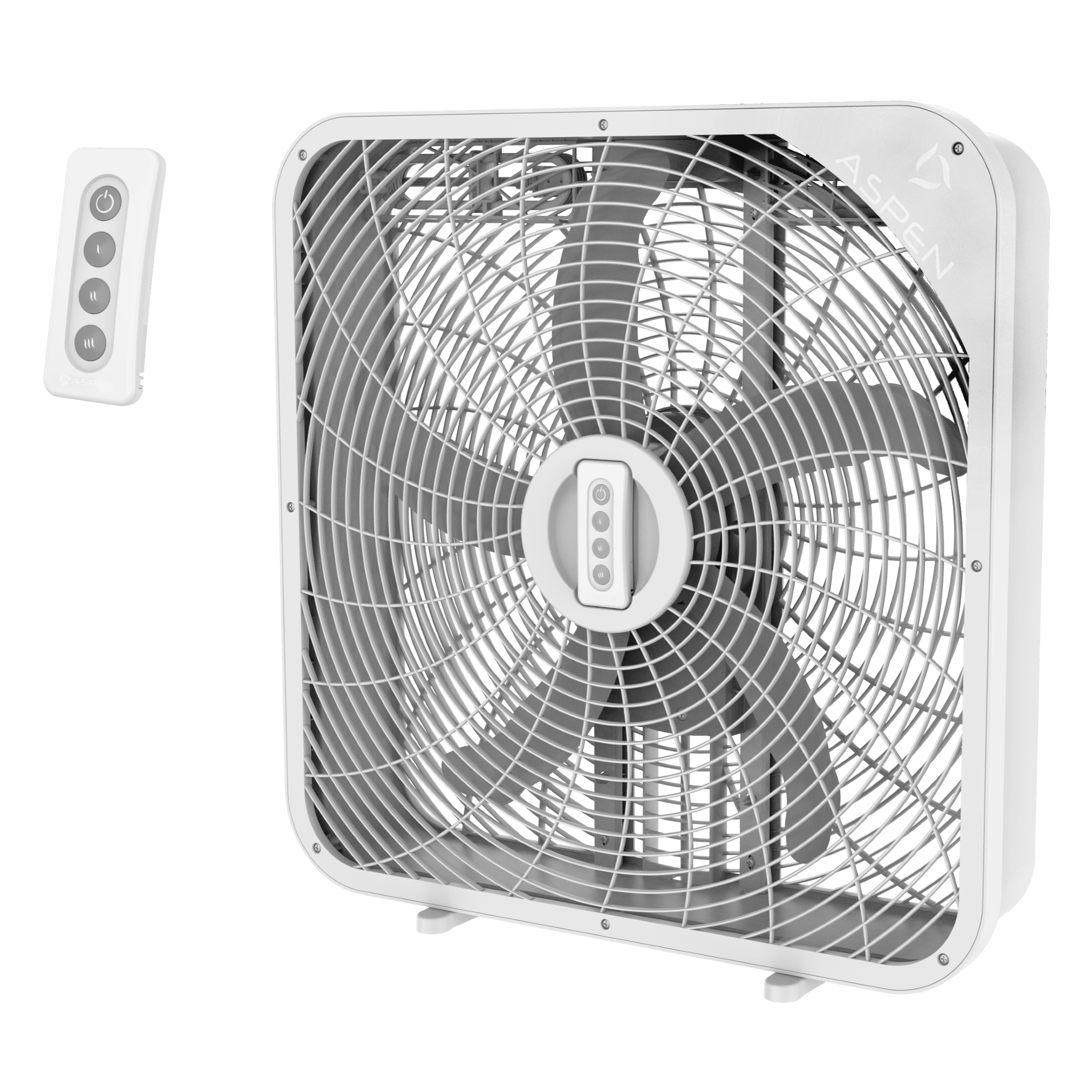 THE ASPEN 20 in. Box Fan with Remote Control - Quiet, Efficient Cooling