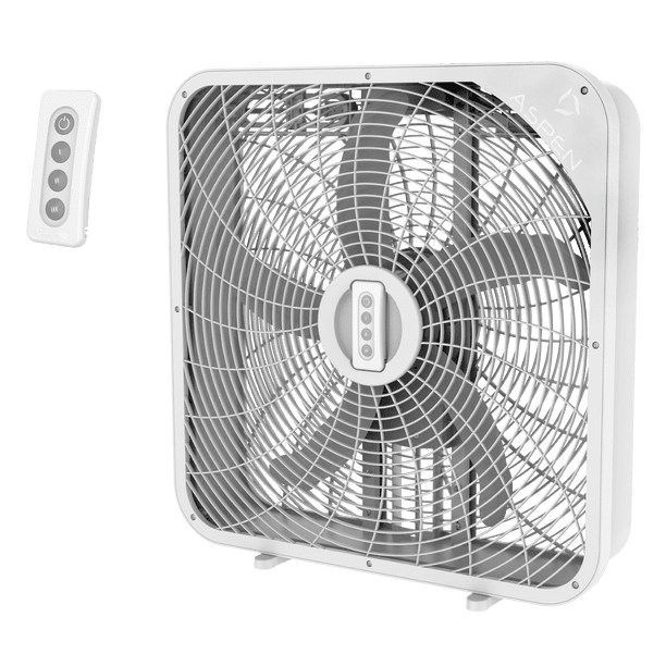 THE ASPEN 20-Inch Box Fan with Remote: Quiet, Efficient Cooling