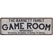 THE BARNETT FAMILY Game Room Country Metal 6x18 Sign 106180042683