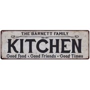 THE BARNETT FAMILY KITCHEN Gift Chic Metal Sign 6x18 206180039301