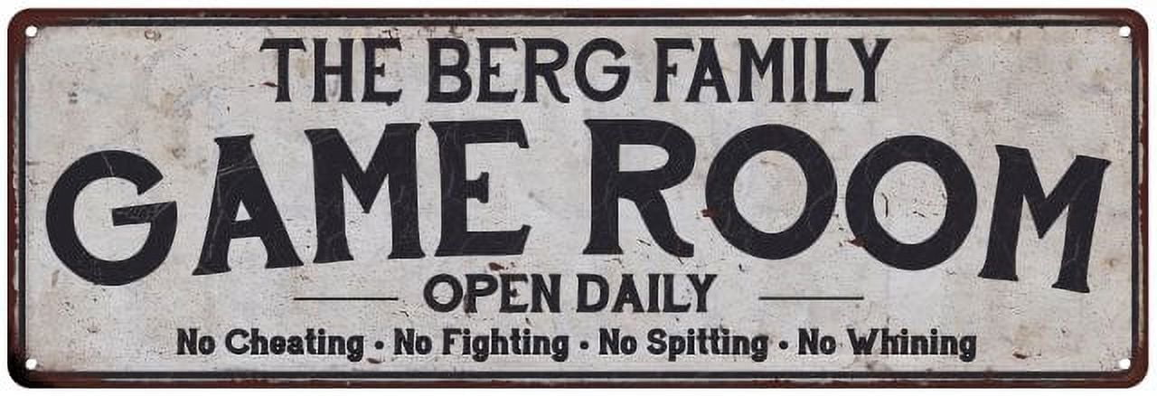 THE BERG FAMILY Gift Game Room Country Metal 6x18 Sign 206180042103 ...