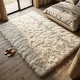 thumbnail image 1 of THE BEST 6X9 FLOKATI RUG MADE | LONG 4” SHAG PILE | STYLISH OFF WHITE WOOL AREA RUG, 1 of 6