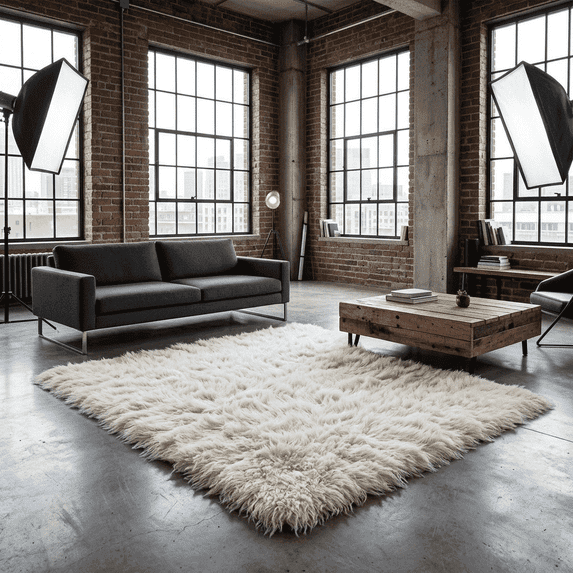 THE BEST 9x12 FLOKATI RUG MADE💥LONG 4” SHAG PILE.💥STYLISH OFF WHITE WOOL AREA RUG