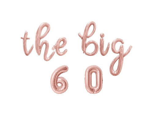 THE BIG 6 0 Cursive Letter Balloon Banner - DIY 60th Birthday Party ...
