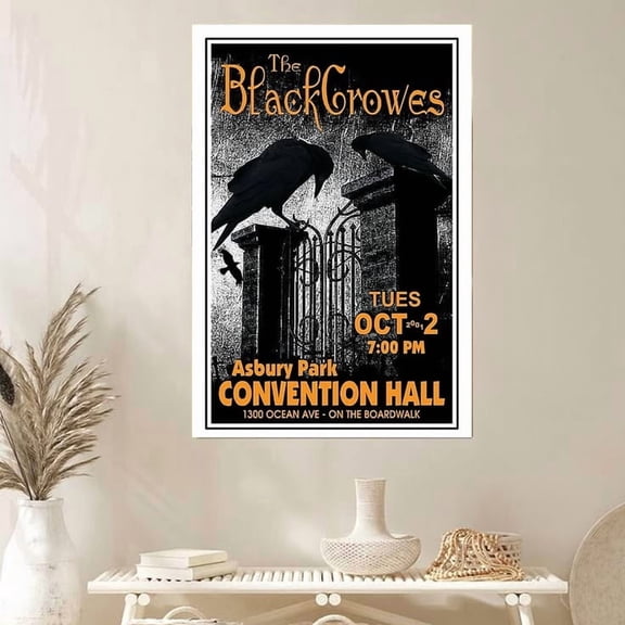 THE BLACK CROWES 2001 Concert Poster ASBURY PARK NJ CONVENTION HALL Gig Poster Size 24''x36'' The Golden Shop