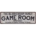 thumbnail image 1 of THE BLANKENSHIP FAMILY Game Room Chic Metal 6x18 Sign 106180042995, 1 of 1