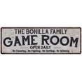 thumbnail image 1 of THE BONILLA FAMILY Game Room Country Metal 8x24 Sign 108240042810, 1 of 1