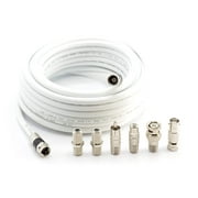 THE CIMPLE CO - 12 RG6 White & 6 Universal Coaxial Cable Connector Ends - F81 RCA BNC Adapters