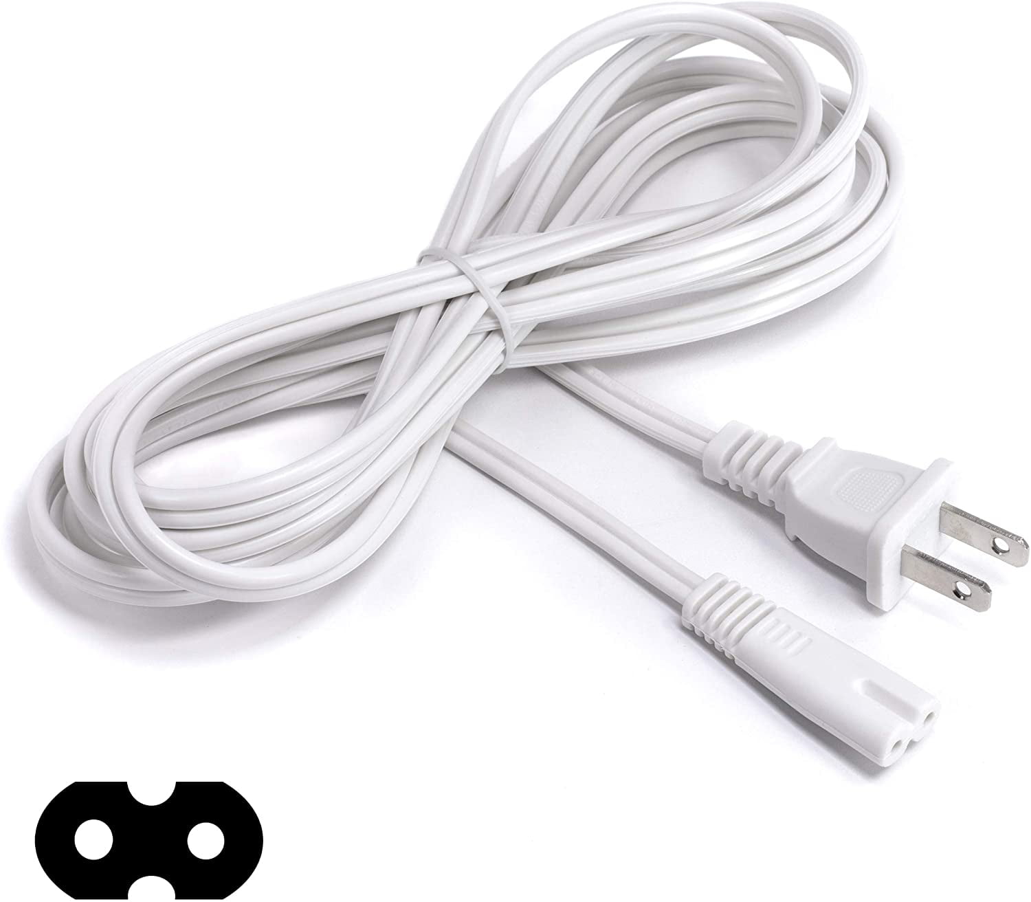 Figure 8 Power Cord (2 Prong) with Copper Wire Core - Non Polarized for Satellite, CATV, Game Systems, and More - NEMA 1-15P to C7 C8 / IEC 並行輸入品 : CablesOnline, 1ft 2-Prong Figure-8 Replacement Non