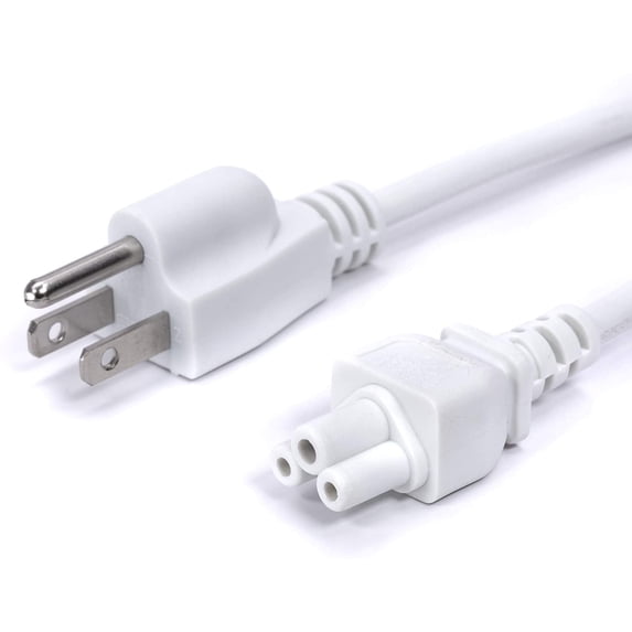 THE CIMPLE CO - 3 Prong AC Power Cord Cable - 10 Ft - White - PC Desktop Laptop Printer LCD HDTV
