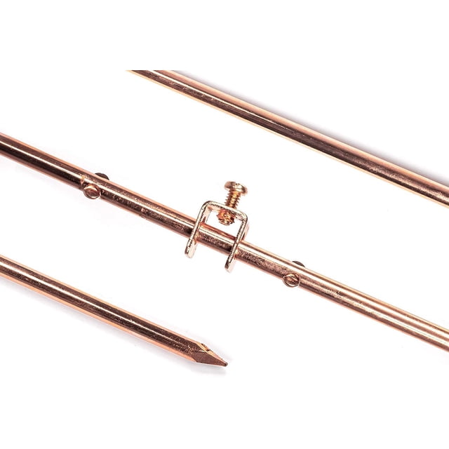 THE CIMPLE CO: 4ft Copper Grounding Rods with Preinstalled Clamp, 3/8 ...