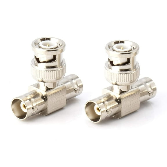 THE CIMPLE CO - BNC T Adapter - Male to Female (Double) Connector Coax Cable Extension - 50 Pcs