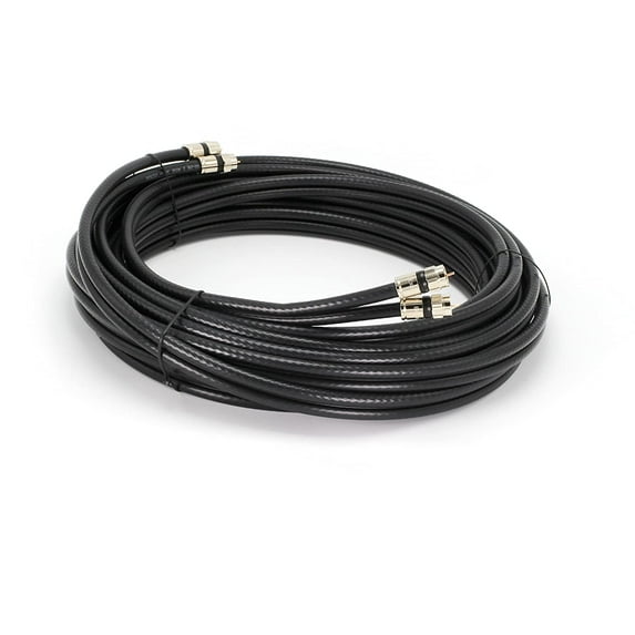 THE CIMPLE CO - Black 50ft Dual RG6 Coax with High Quality Compression Connectors