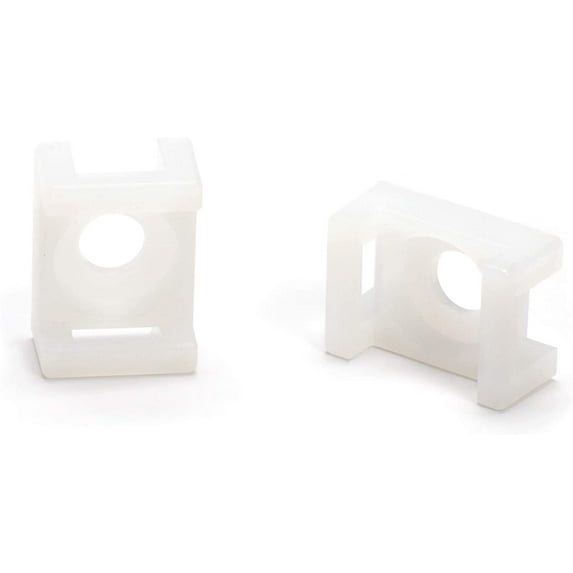 THE CIMPLE CO - Cable Tie Mounting Base - White - Mount Saddle Type Wire Holder - 10 Pack