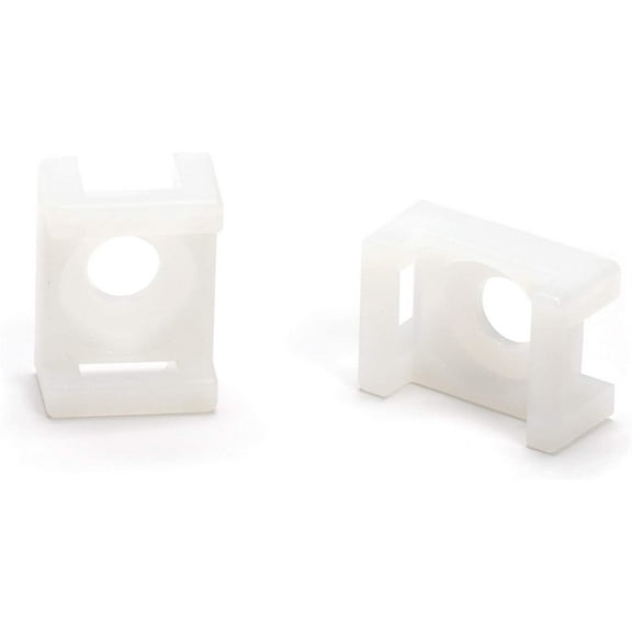 THE CIMPLE CO - Cable Tie Mounting Base - White - Mount Saddle Type Wire Holder - 10 Pack