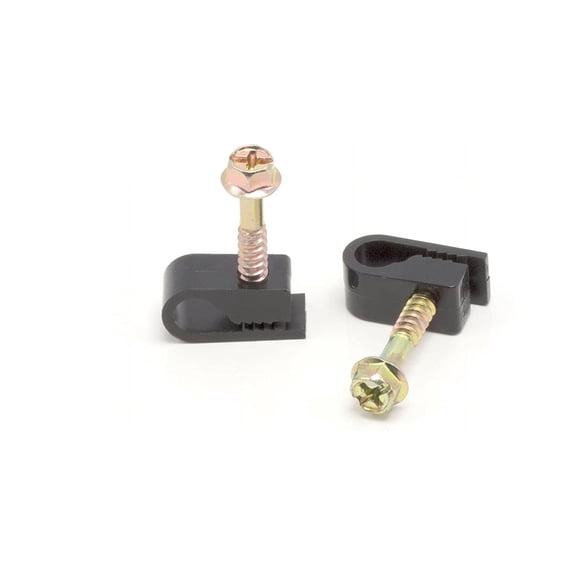 THE CIMPLE CO - Coax Cable Clips - Black -10 Pieces- Single Coaxial Flex Screw Clips