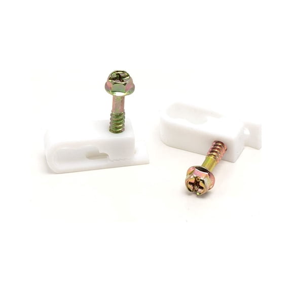THE CIMPLE CO - Coax Cable Clips - White -10 Pieces- Dual / Twin Coaxial Flex Screw Clips