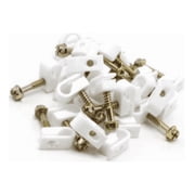 THE CIMPLE CO - Coax Cable Clips - White -100 Pieces- Single Coaxial Flex Screw Clips