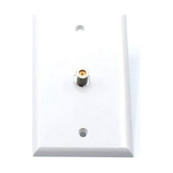 THE CIMPLE CO - Coax Wall Plate - White - F Connector Cable Mount - CATV/ Satellite - 100 Pack