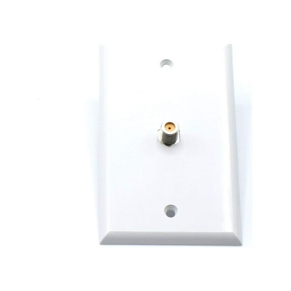 THE CIMPLE CO - Coax Wall Plate - White - F Connector Cable Mount - CATV/ Satellite - 50 Pack