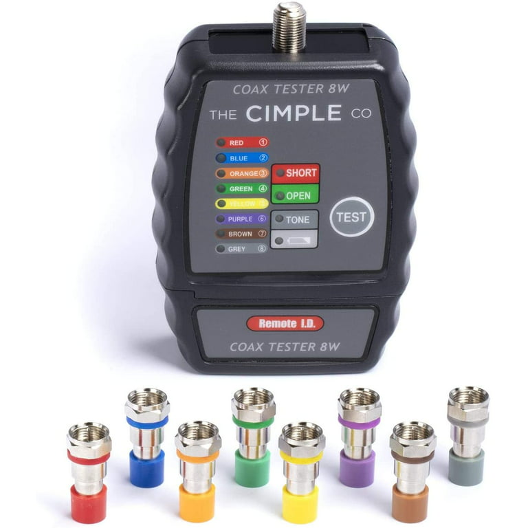 THE CIMPLE CO - Coaxial Cable Toner Tester - 8-Way Mapper Coax Locator  Tracker Commercial Grade 