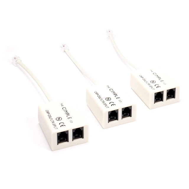 THE CIMPLE CO DSL Phone Line Filter 3 Pack Reduce Digital Noise