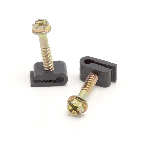THE CIMPLE CO - Electrical Wire Cable Clips - Black -100 Pcs- Screw Cable Clips 1/10 in (3mm)