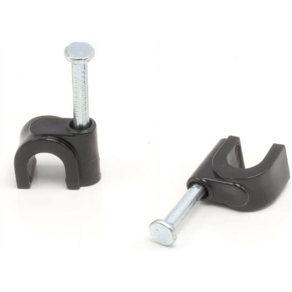 THE CIMPLE CO - Electrical Wire Cable Clips - Black -50 Pieces- CATV Nail Clips 1/4 in (6mm)