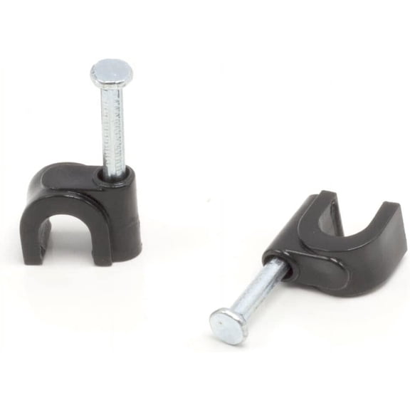THE CIMPLE CO - Electrical Wire Cable Clips - Black -50 Pieces- CATV Nail Clips 1/4 in (6mm)