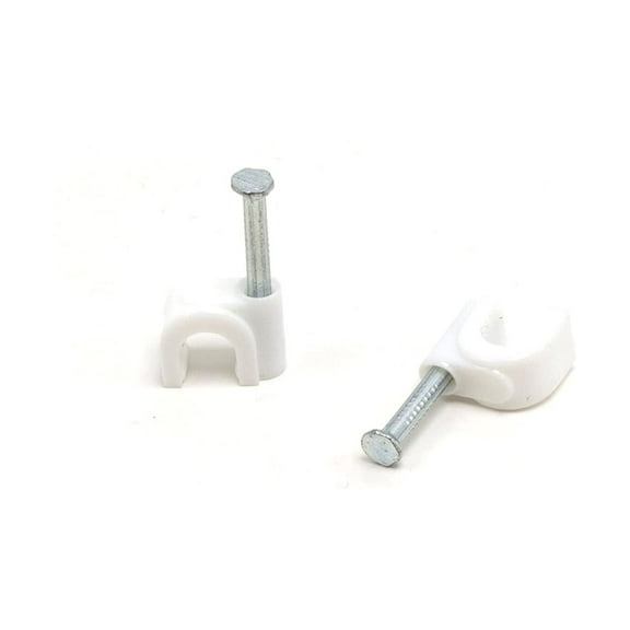 THE CIMPLE CO - Electrical Wire Cable Clips - White -10 Pieces- CATV Nail Clips 1/4 in (6mm)