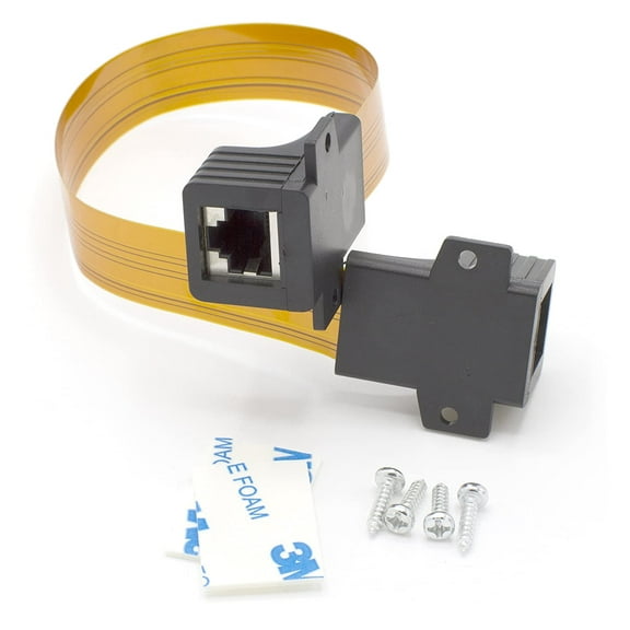 THE CIMPLE CO - Ethernet Jumper Cable Cat5 - Cat6 Connectors - Extension Adapter Thin Flat Wire