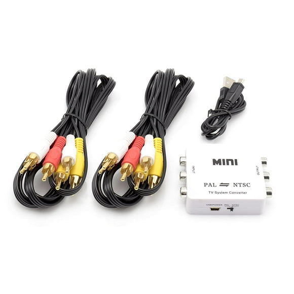 THE CIMPLE CO - NTSC to PAL Converter Box Bi-Directional TV Converter with 2 Sets of RCA Cables