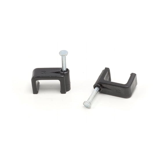 THE CIMPLE CO - RG6 Dual Coax RG6 Cable Clips - Black - 10 Pieces - 14mm Nail Clip - Twin / Two
