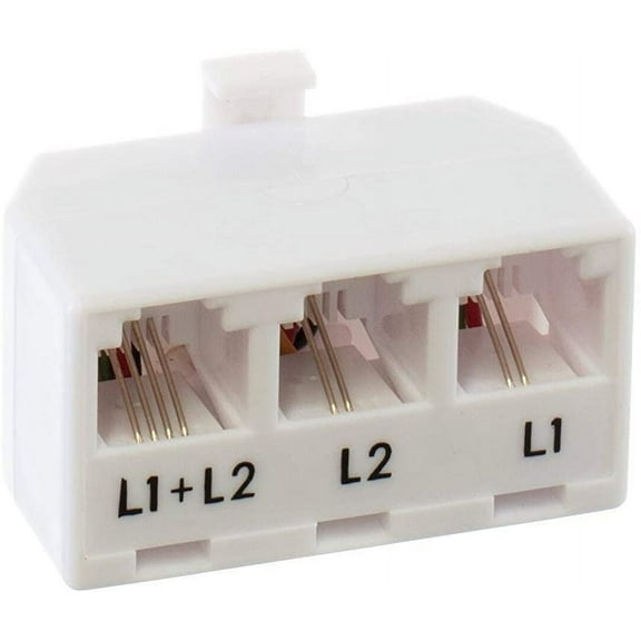 THE CIMPLE CO - Telephone Line Splitter Adapter RJ11- Dual Line Separator 4 Conductor 2 Pack