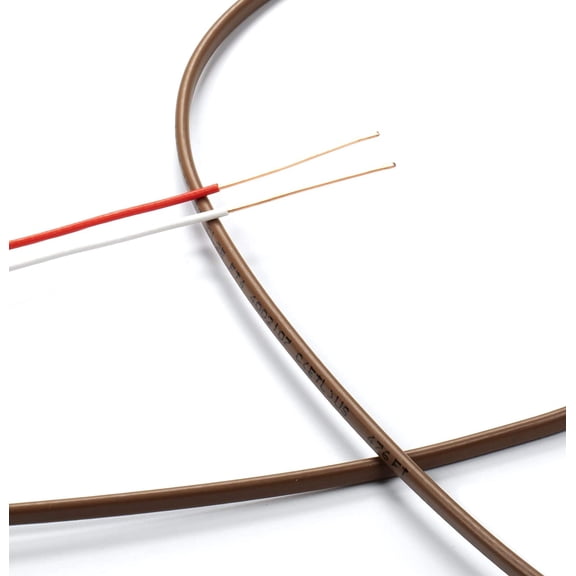 THE CIMPLE CO - Thermostat Wire 18/2 -Brown- 18-Gauge Solid Copper 2-Conductor CL2/CMR - 100ft