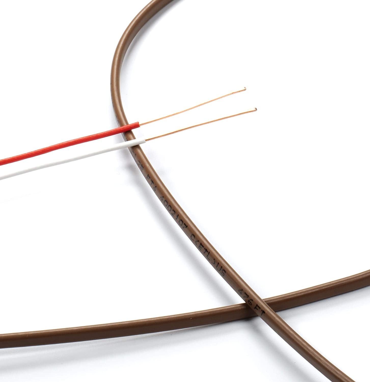 THE CIMPLE CO - Thermostat Wire 18/2 -Brown- 18-Gauge Solid Copper 2-Conductor CL2/CMR - 50ft