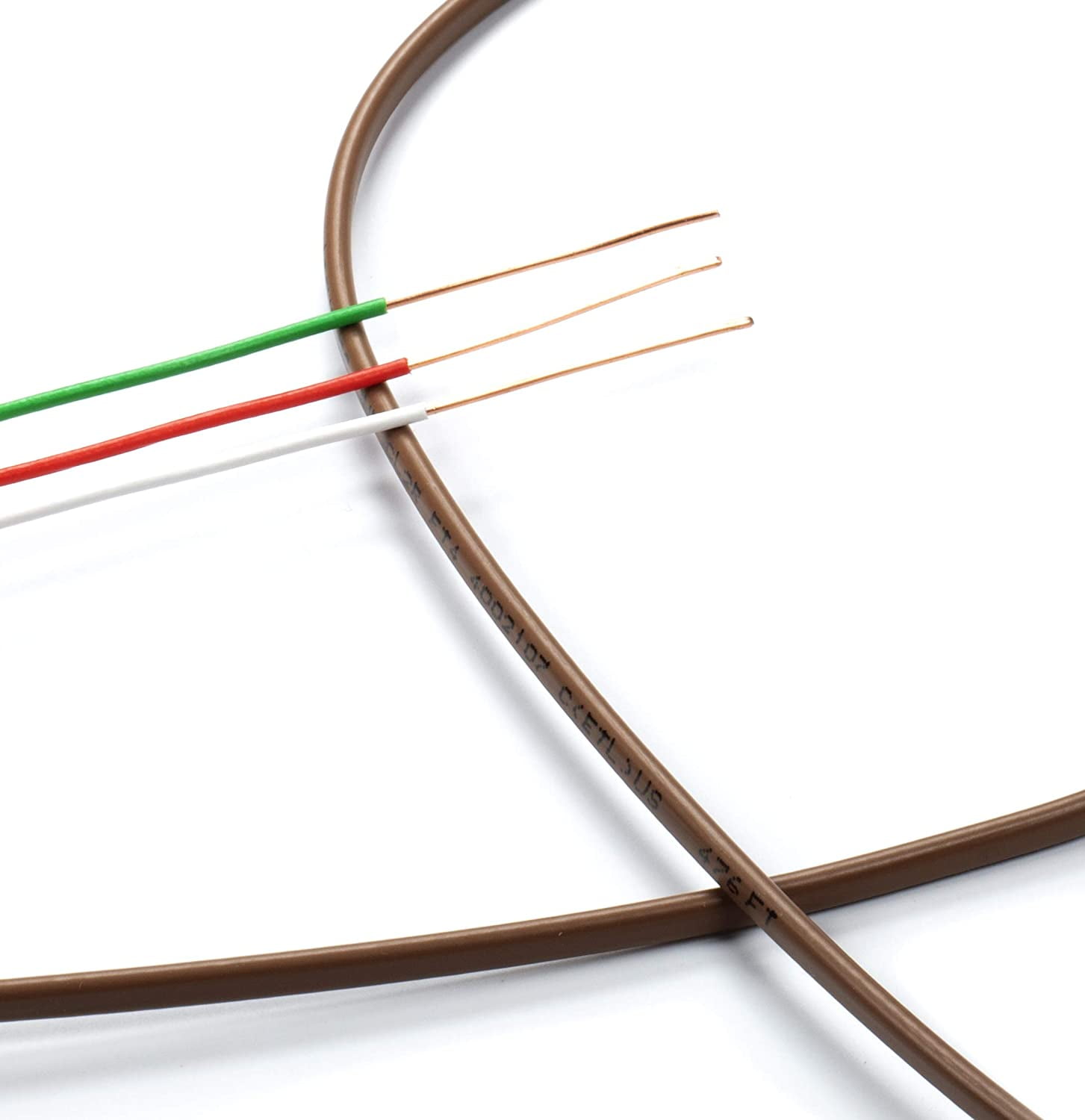 THE CIMPLE CO - Thermostat Wire 18/3 -Brown- 18-Gauge Solid Copper 3-Conductor CL2/CMR - 50ft