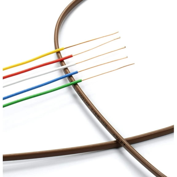 THE CIMPLE CO - Thermostat Wire 18/5 -Brown- 18-Gauge Solid Copper 5-Conductor CL2/CMR - 25ft