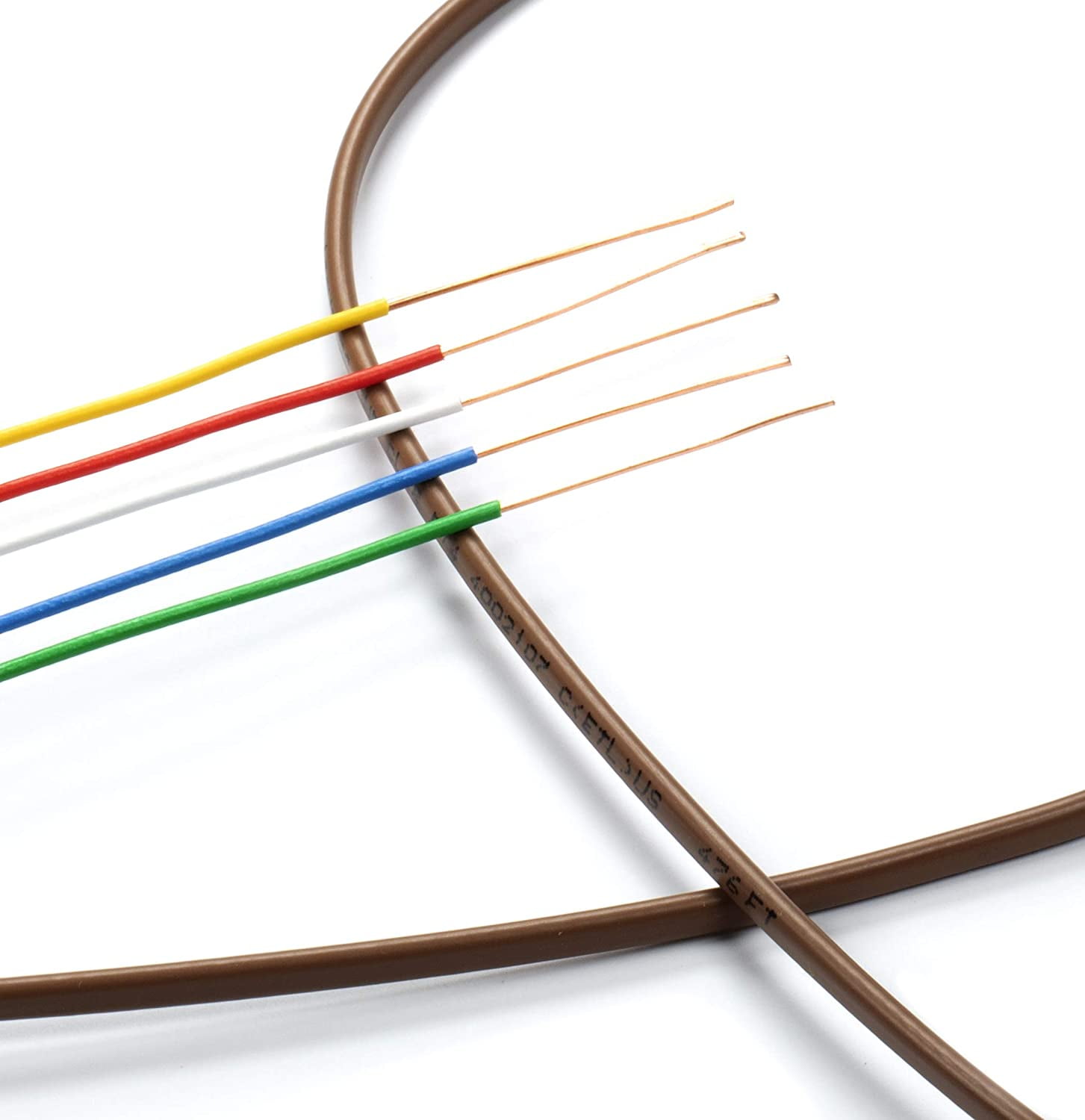 THE CIMPLE CO Thermostat Wire 18/5 Brown 18Gauge Solid Copper 5