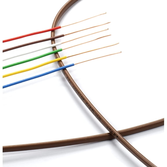 THE CIMPLE CO - Thermostat Wire 18/6 -Brown- 18-Gauge Solid Copper 6-Conductor CL2/CMR - 100ft
