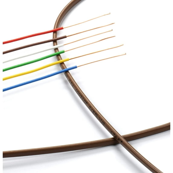 THE CIMPLE CO - Thermostat Wire 18/6 -Brown- 18-Gauge Solid Copper 6-Conductor CL2/CMR - 100ft