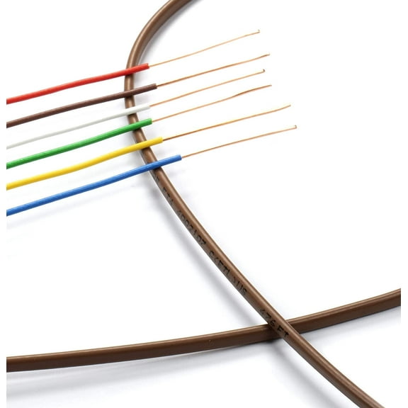 THE CIMPLE CO - Thermostat Wire 18/6 -Brown- 18-Gauge Solid Copper 6-Conductor CL2/CMR - 10ft