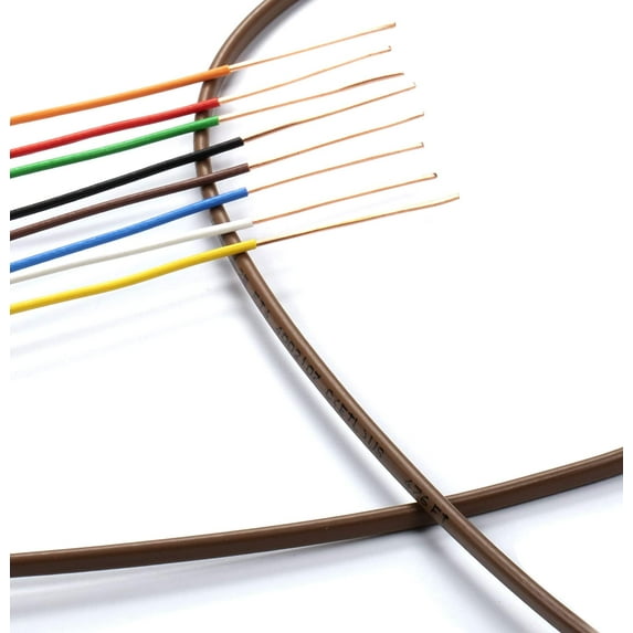 THE CIMPLE CO - Thermostat Wire 18/8 -Brown- 18-Gauge Solid Copper 8-Conductor CL2/CMR - 50ft