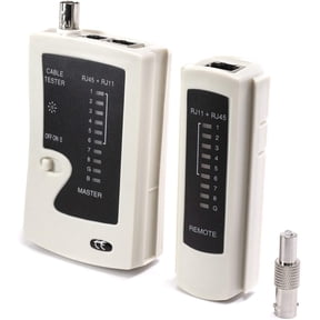 THE CIMPLE CO - Universal Network Cable Tester Tool, BNC, RJ45, RJ11 (3-in-1) Multi-Tester White